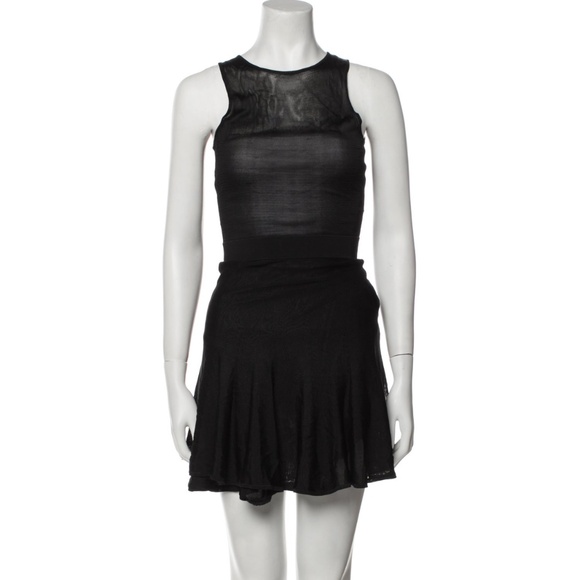 RARE ALC Lena Dress Black Mesh Knit - Picture 1 of 9